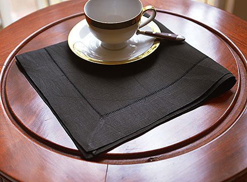 Linen Napkin. Black Linen Napkin. 20" napkin. ( 1 piece) - Click Image to Close